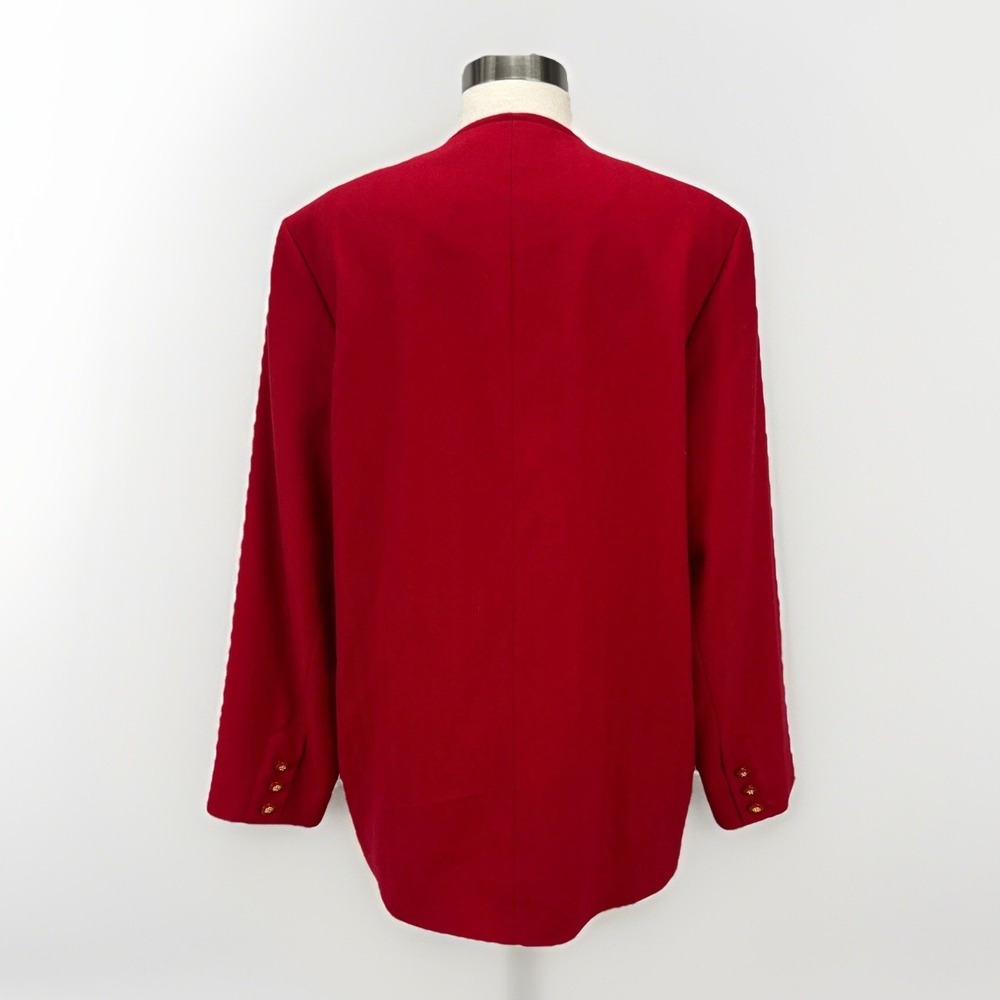 Avoca Collection VTG Red Wool Blazer Jacket Classic Ireland Holiday Old‎ Money - Picture 4 of 16